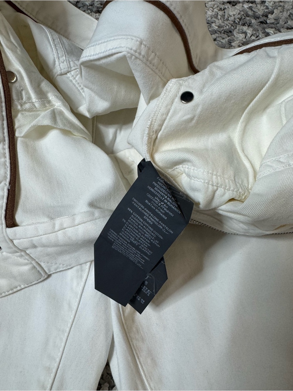 Zegna, Mens Slim Fit Flat Front Chino Trousers Pants in White, US Size: 38 - Picture 6 of 8